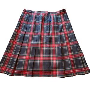NWT Women's Pendleton 100% Wool Pleated Classic Tartan Plaid Skirt Size 16 USA